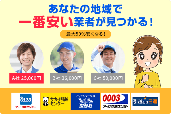 あなたの地域で一番安い業者が見つかる！